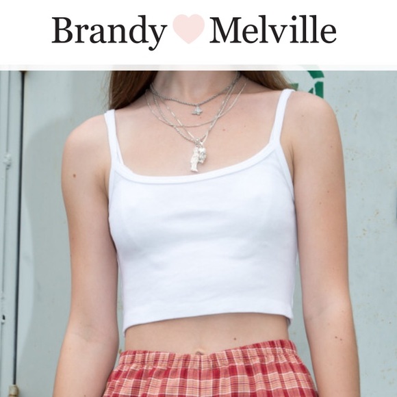 Brandy Melville Tops - Brandy Melville Skylar tank top white ribbed knit Brandy Melville Tops - Brandy Melville Skylar tank top white ribbed knit